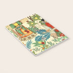 Frida's CoyoacÃ¡n Mexican Garden of Casa Azul Lush Tropical  floral painting Notebook Gallery Image 3