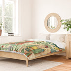 Frida's CoyoacÃ¡n Mexican Garden of Casa Azul Lush Tropical  floral painting Duvet Cover Gallery Image 2