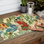 Frida's CoyoacÃ¡n Mexican Garden of Casa Azul Lush Tropical  floral painting Outdoor Rug Gallery Image 2
