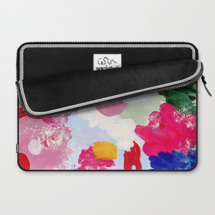 CANVAS: Viva Magenta 01 | Abstract Brushstrokes Laptop Sleeve Gallery Image 2