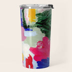 CANVAS: Viva Magenta 01 | Abstract Brushstrokes Travel Mug Gallery Image 2