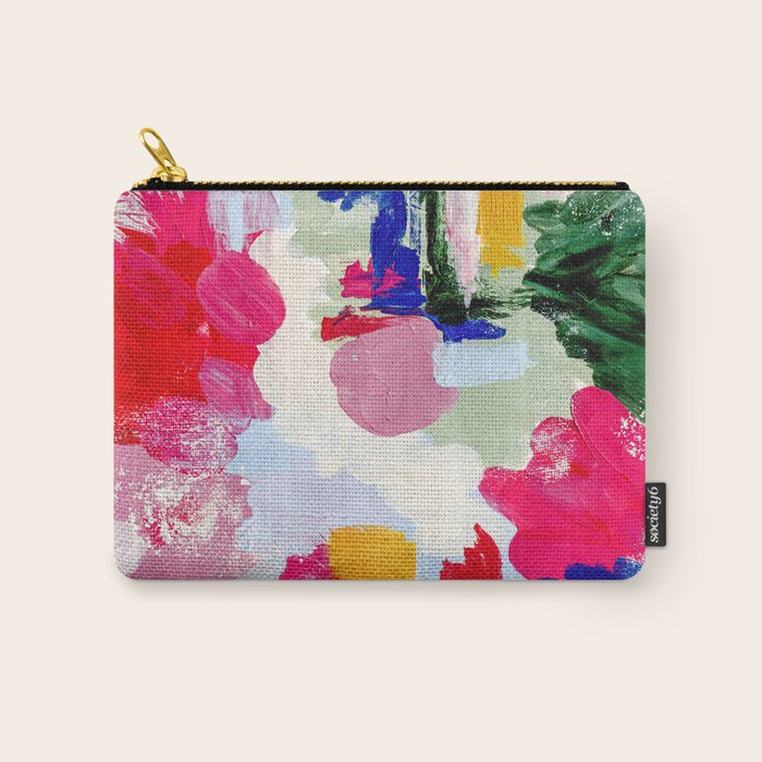 CANVAS: Viva Magenta 01 | Abstract Brushstrokes Carry All Pouch Gallery Image 1