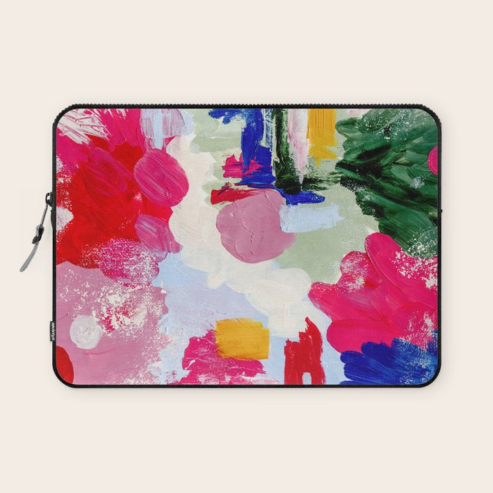 CANVAS: Viva Magenta 01 | Abstract Brushstrokes Laptop Sleeve Gallery Image 1