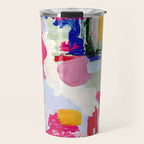 CANVAS: Viva Magenta 01 | Abstract Brushstrokes Travel Mug Gallery Image 1