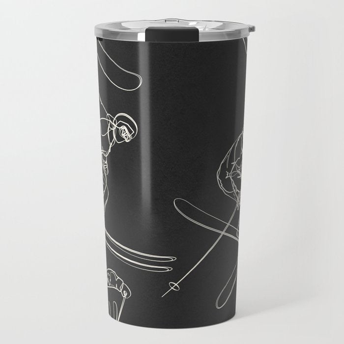 Minimal Skiers Line Art 1 Travel Mug Gallery Image 1