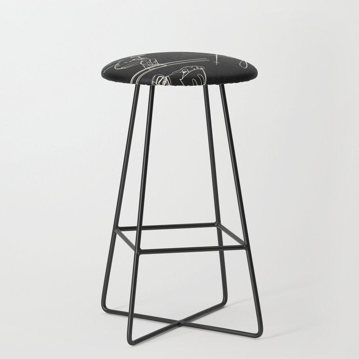 Minimal Skiers Line Art 1 Stool Gallery Image 1