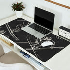 Minimal Skiers Line Art 1 Desk Mat Gallery Image 2