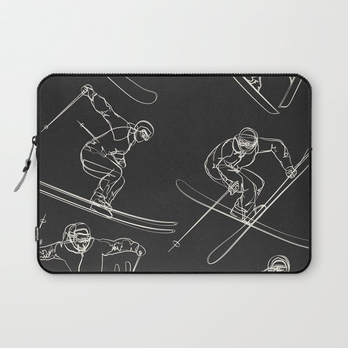 Minimal Skiers Line Art 1 Laptop Sleeve Gallery Image 1
