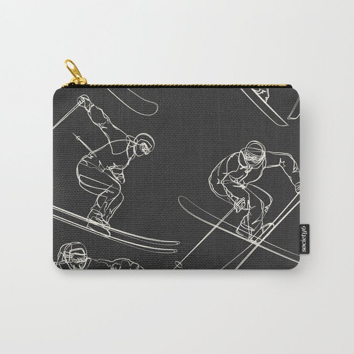 Minimal Skiers Line Art 1 Carry All Pouch Gallery Image 1