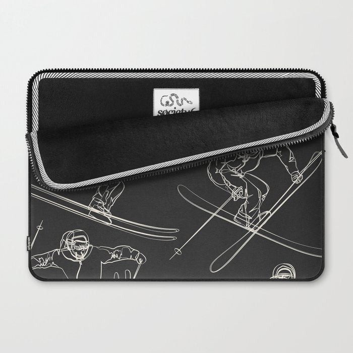 Minimal Skiers Line Art 1 Laptop Sleeve Gallery Image 2
