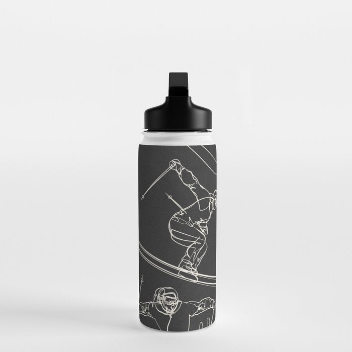 Minimal Skiers Line Art 1 Water Bottle Gallery Image 3