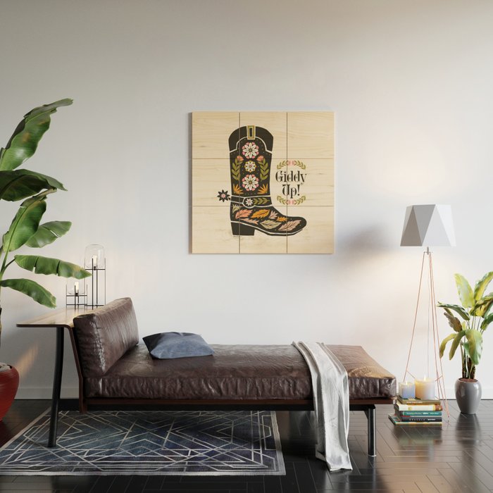 Giddy Up - Cowgirl Boot Wood Wall Art Gallery Image 2