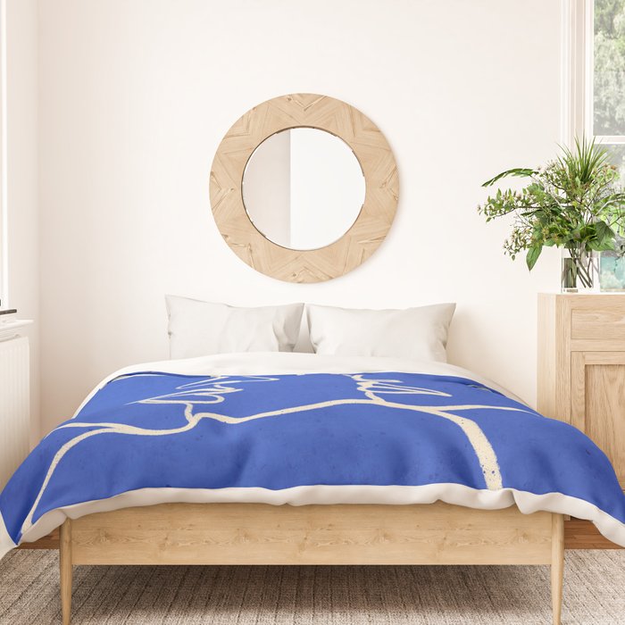 Minimal Abstract Art Three Faces 2 Duvet Cover Gallery Image 3