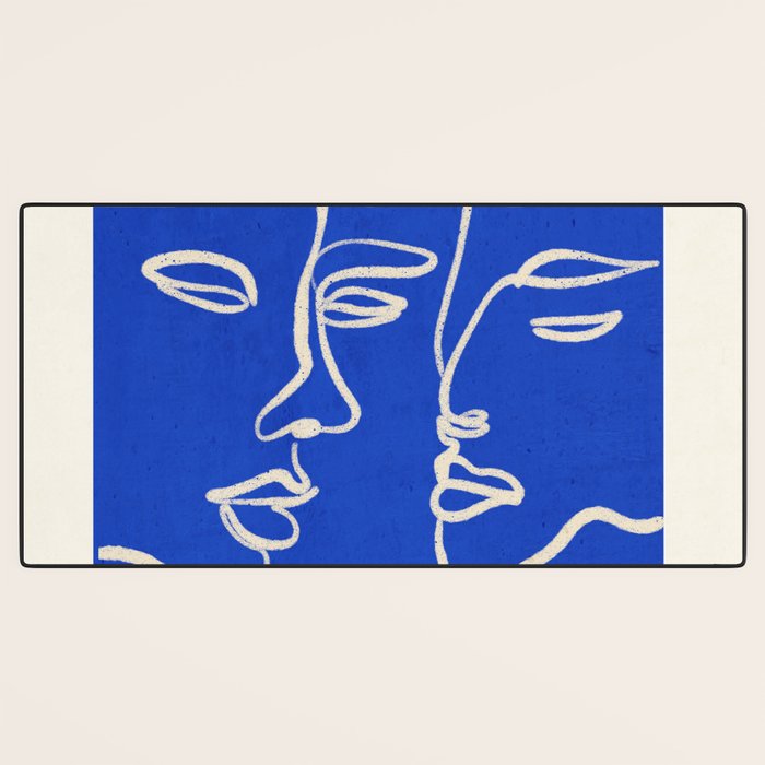 Minimal Abstract Art Three Faces 2 Desk Mat Gallery Image 3