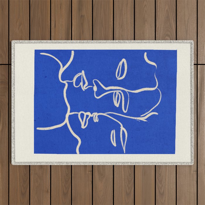 Minimal Abstract Art Three Faces 2 Outdoor Rug Gallery Image 1