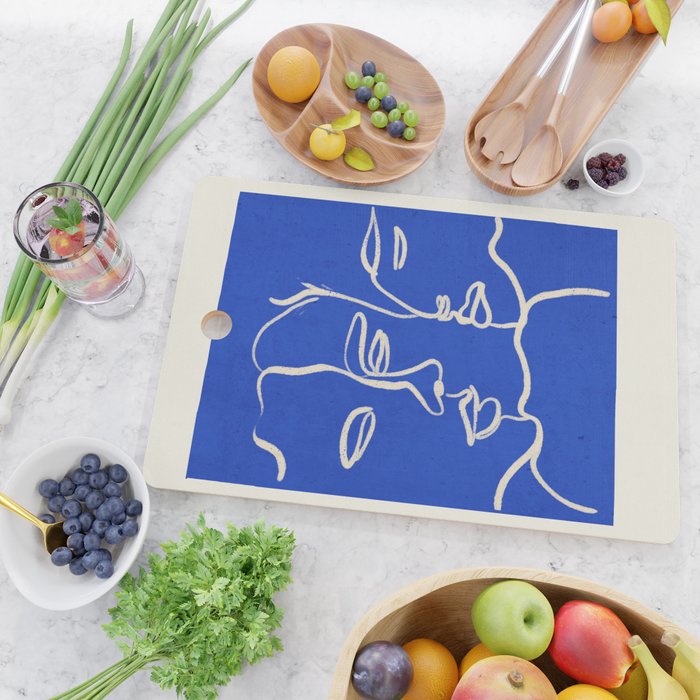 Minimal Abstract Art Three Faces 2 Cutting Board Gallery Image 2
