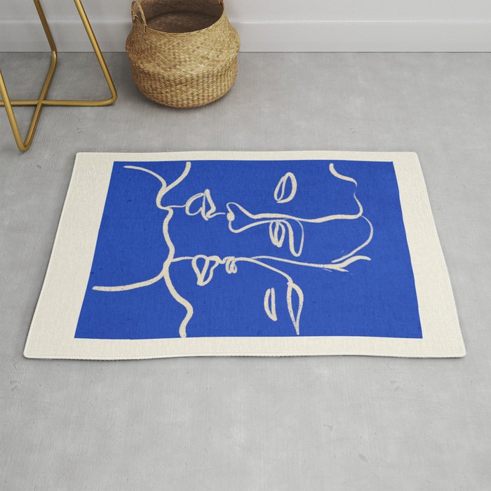 Minimal Abstract Art Three Faces 2 Rug Gallery Image 1