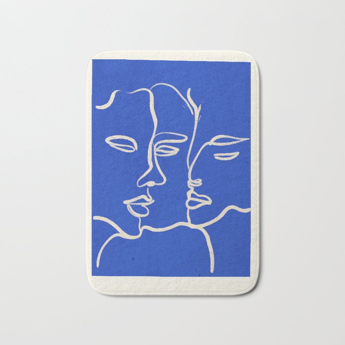 Minimal Abstract Art Three Faces 2 Bath Mat Gallery Image 1