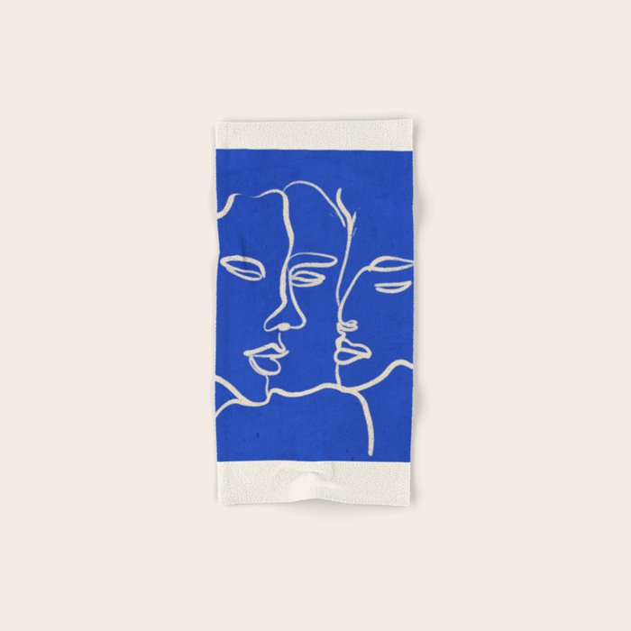 Minimal Abstract Art Three Faces 2 Bath Towel Gallery Image 1