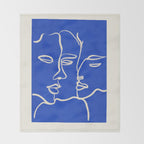 Minimal Abstract Art Three Faces 2 Throw Blanket Gallery Image 2
