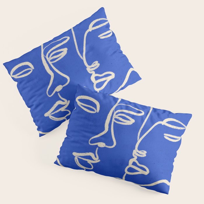 Minimal Abstract Art Three Faces 2 Pillow Sham Gallery Image 3