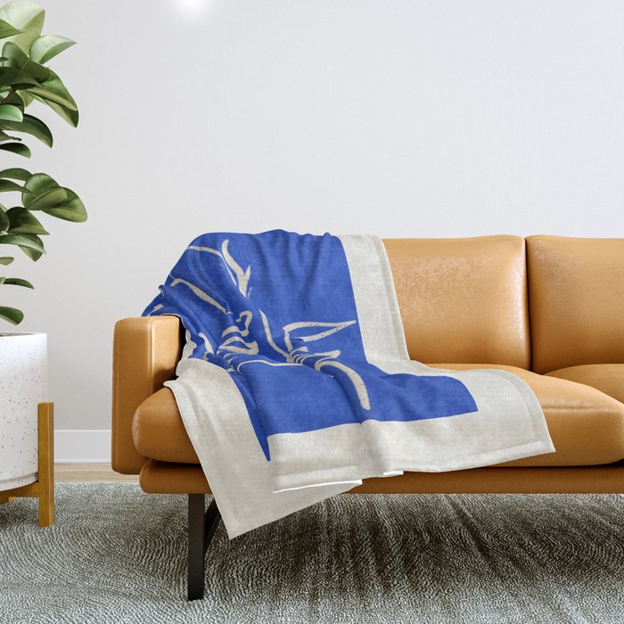 Minimal Abstract Art Three Faces 2 Throw Blanket Gallery Image 1