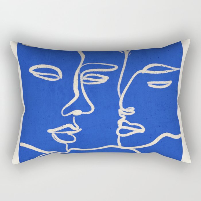 Minimal Abstract Art Three Faces 2 Rectangular Pillow Gallery Image 2