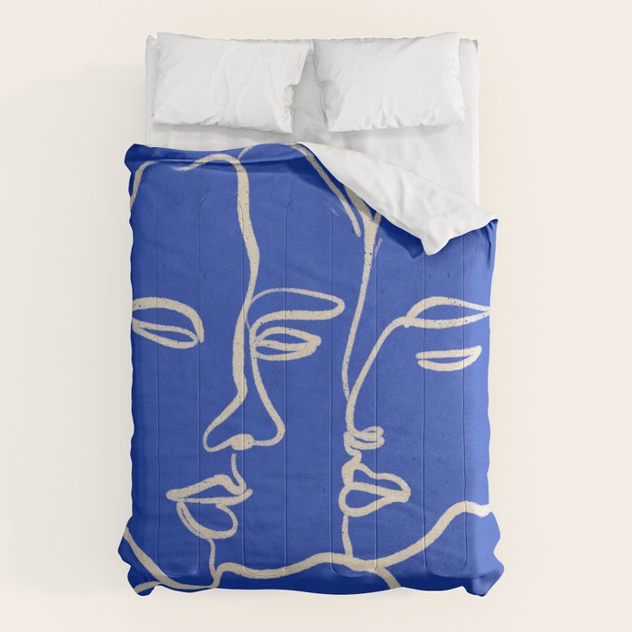 Minimal Abstract Art Three Faces 2 Comforter Gallery Image 6