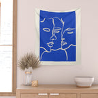 Minimal Abstract Art Three Faces 2 Wall Tapestry Gallery Image 2