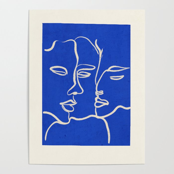 Minimal Abstract Art Three Faces 2 Poster Gallery Image 4