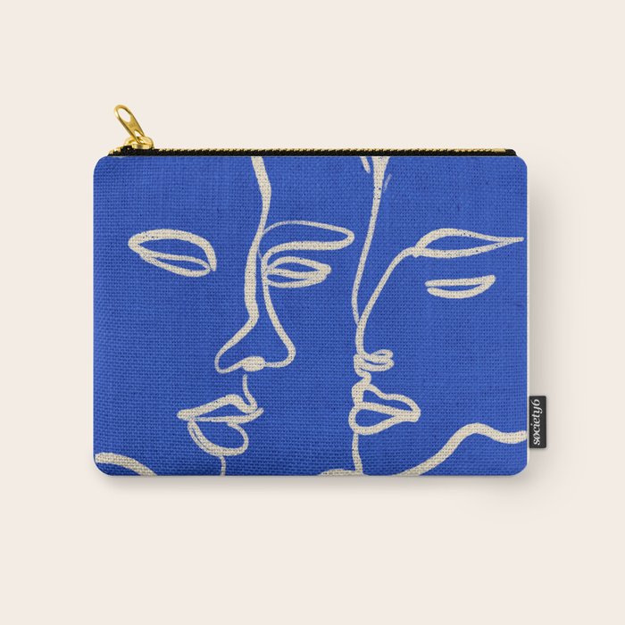 Minimal Abstract Art Three Faces 2 Carry All Pouch Gallery Image 1