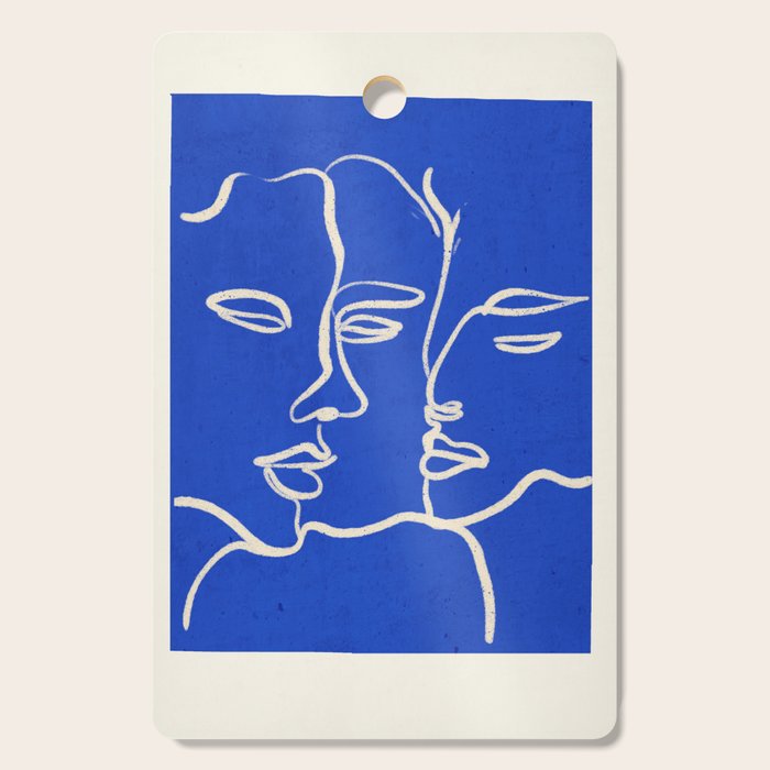 Minimal Abstract Art Three Faces 2 Cutting Board Gallery Image 1