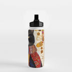 Gustav Klimt Style Tuxedo Cat with Colorful Scarf Water Bottle Gallery Image 2