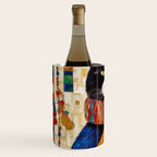 Gustav Klimt Style Tuxedo Cat with Colorful Scarf Wine Chiller Gallery Image 2