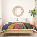 Gustav Klimt Style Tuxedo Cat with Colorful Scarf Duvet Cover Gallery Image 3