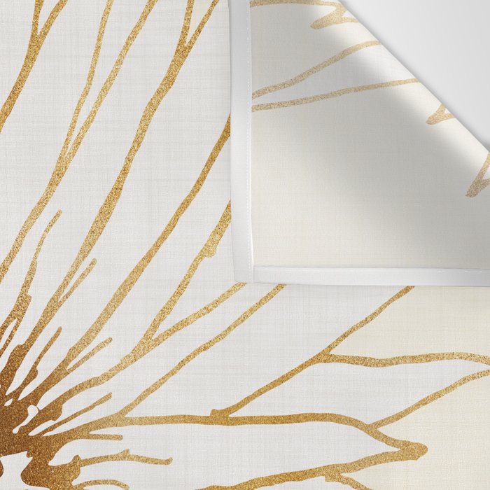 Gold Sunflower Drawing Wall Tapestry Gallery Image 3
