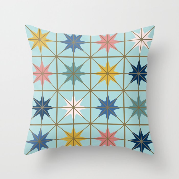 Moroccan Star Tile Pattern Throw Pillow Gallery Image 1