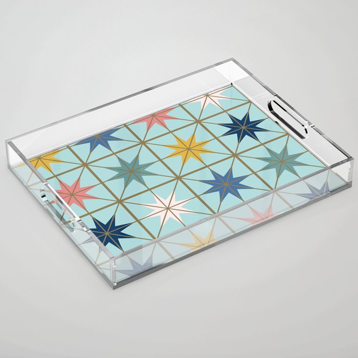 Moroccan Star Tile Pattern Acrylic Tray Gallery Image 1