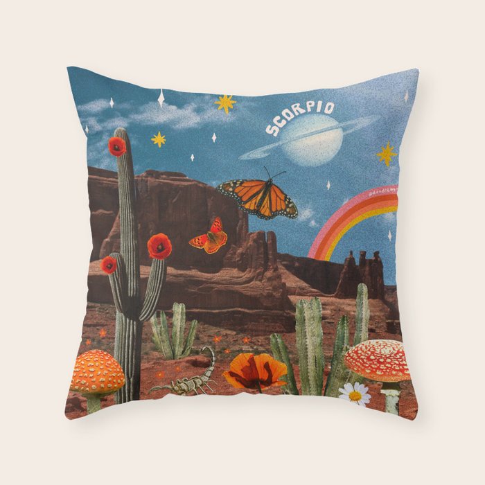 Scorpio Collage Throw Pillow Gallery Image 1