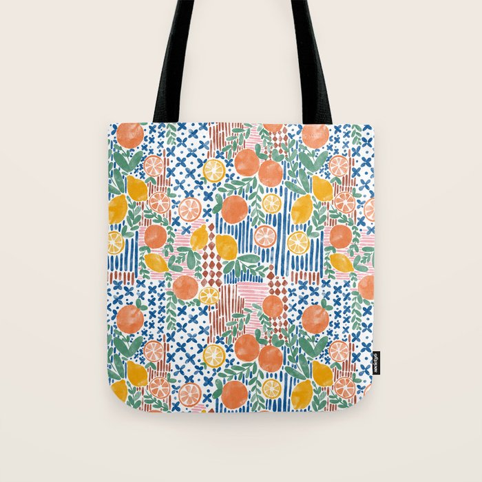 Mediterranean Fusion Citrus Tote Bag Gallery Image 1