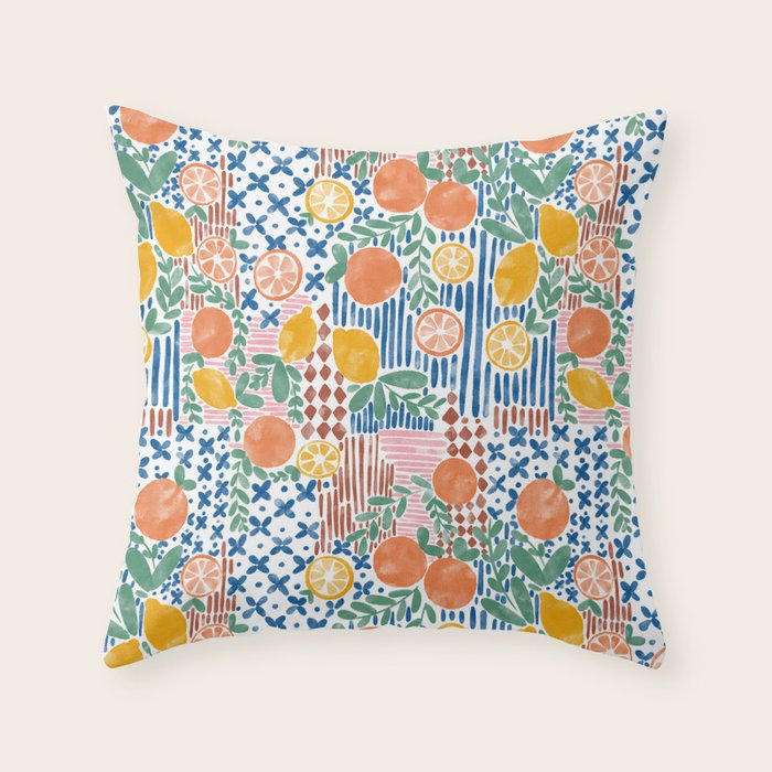 Mediterranean Fusion Citrus Throw Pillow Gallery Image 6