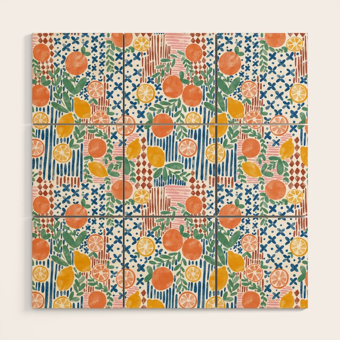 Mediterranean Fusion Citrus Wood Wall Art Gallery Image 1