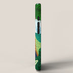 African Safari, Colorful Tropical Jungle Travel, Botanical Watercolor, Blonde Woman with a Leopard iPhone Case Gallery Image 2