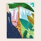 African Safari, Colorful Tropical Jungle Travel, Botanical Watercolor, Blonde Woman with a Leopard Notebook Gallery Image 4