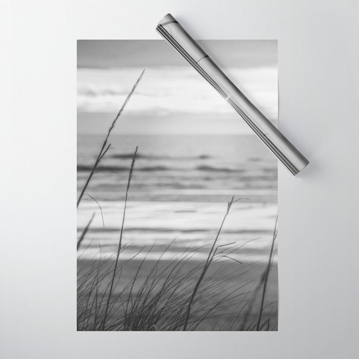 Black and White Ocean Dream Wrapping Paper Gallery Image 1