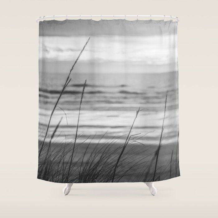 Black and White Ocean Dream Shower Curtain Gallery Image 1