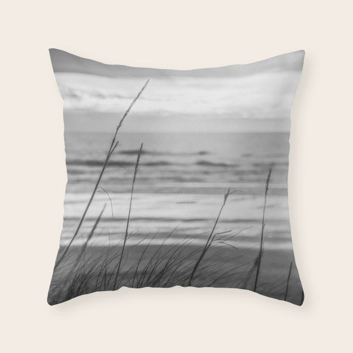 Black and White Ocean Dream Throw Pillow Gallery Image 6
