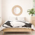Brushstroke 7: a minimal, abstract, black and white piece Duvet Cover Gallery Image 3