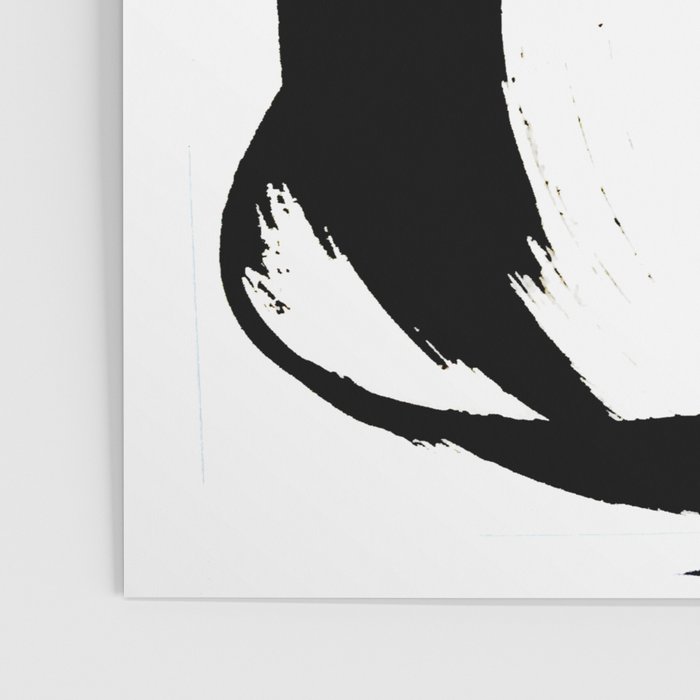 Brushstroke 7: a minimal, abstract, black and white piece Poster Gallery Image 3