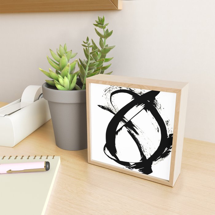 Brushstroke 7: a minimal, abstract, black and white piece Mini Art Print Gallery Image 2